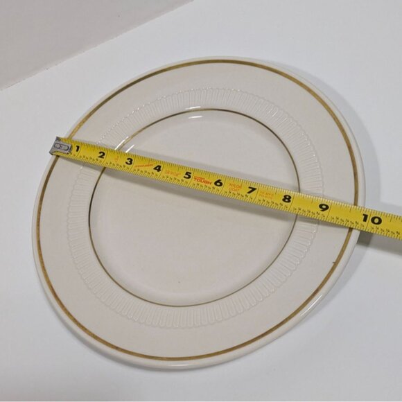 Syracuse China White Dinner Plate With Gold Trim 9.75" Ceramic Elegant Design - Picture 4 of 8